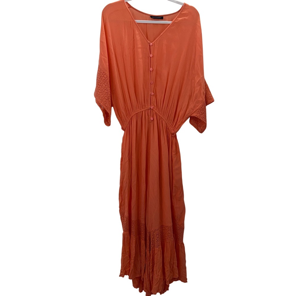 Ashley Stewart 14/16 Rayon Gauze Crochet Trim Jumpsuit Boho Chic Summer Festival